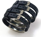 Religious Cross Silicone & Leather Bracelet, Philippians 4:19 , Stainless Steel, 8.26" – A Symbol of Courage and Divine Assurance