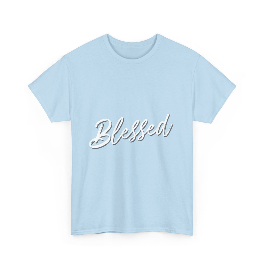 Blessed Lettered T-Shirt – Soft Cotton Tee with Subtle Gratitude Script – A Quiet Reminder of Faith, Grace & Inner Peace