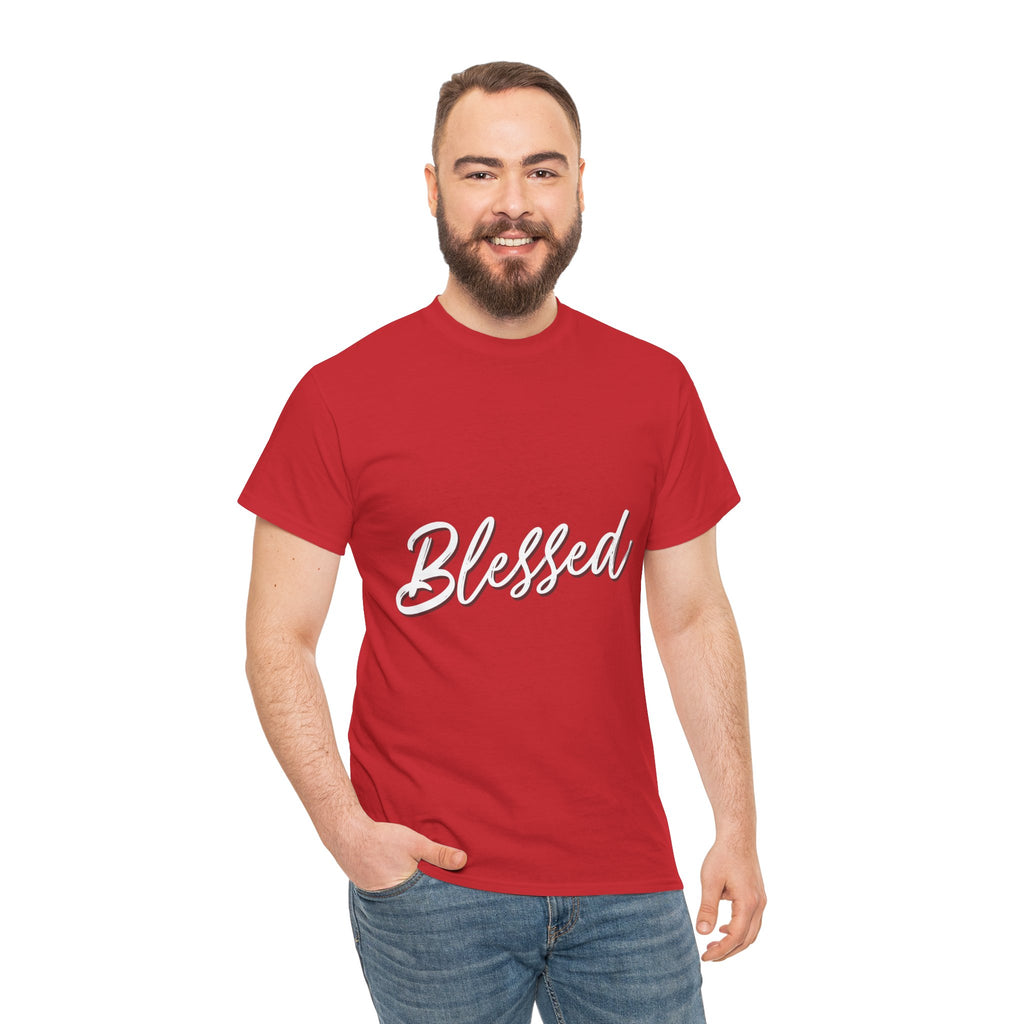 Blessed Lettered T-Shirt – Soft Cotton Tee with Subtle Gratitude Script – A Quiet Reminder of Faith, Grace & Inner Peace