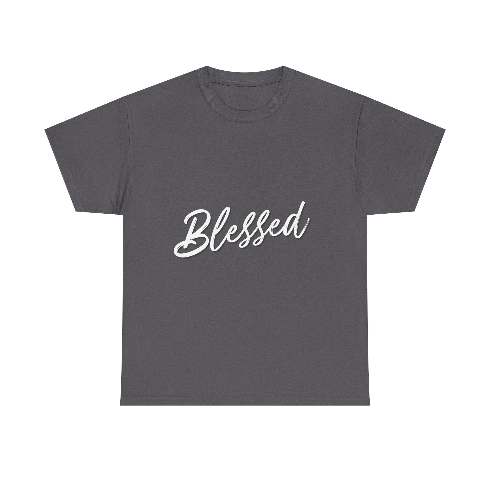 Blessed Lettered T-Shirt – Soft Cotton Tee with Subtle Gratitude Script – A Quiet Reminder of Faith, Grace & Inner Peace