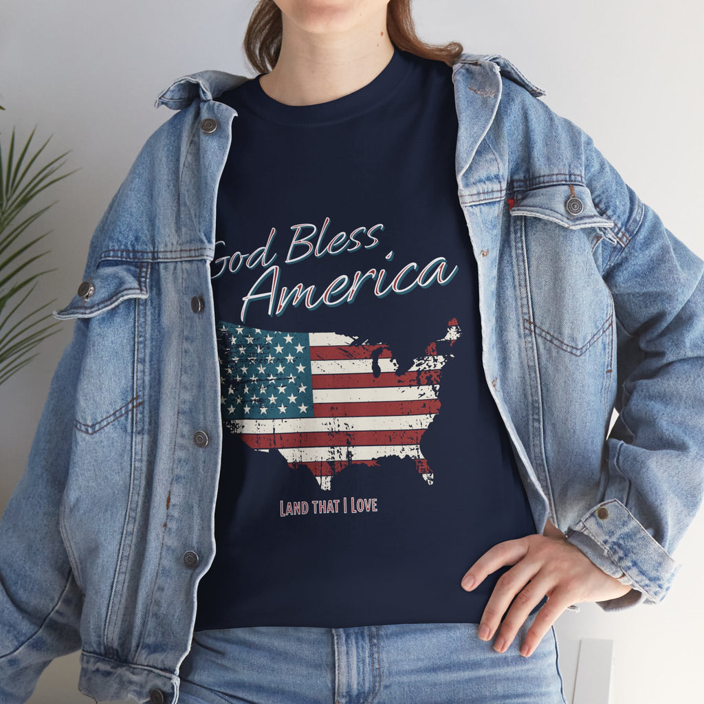 God Bless America Vintage Flag Patriotic T-Shirt – A Quiet Tribute to Faith, Freedom & Everyday Gratitude