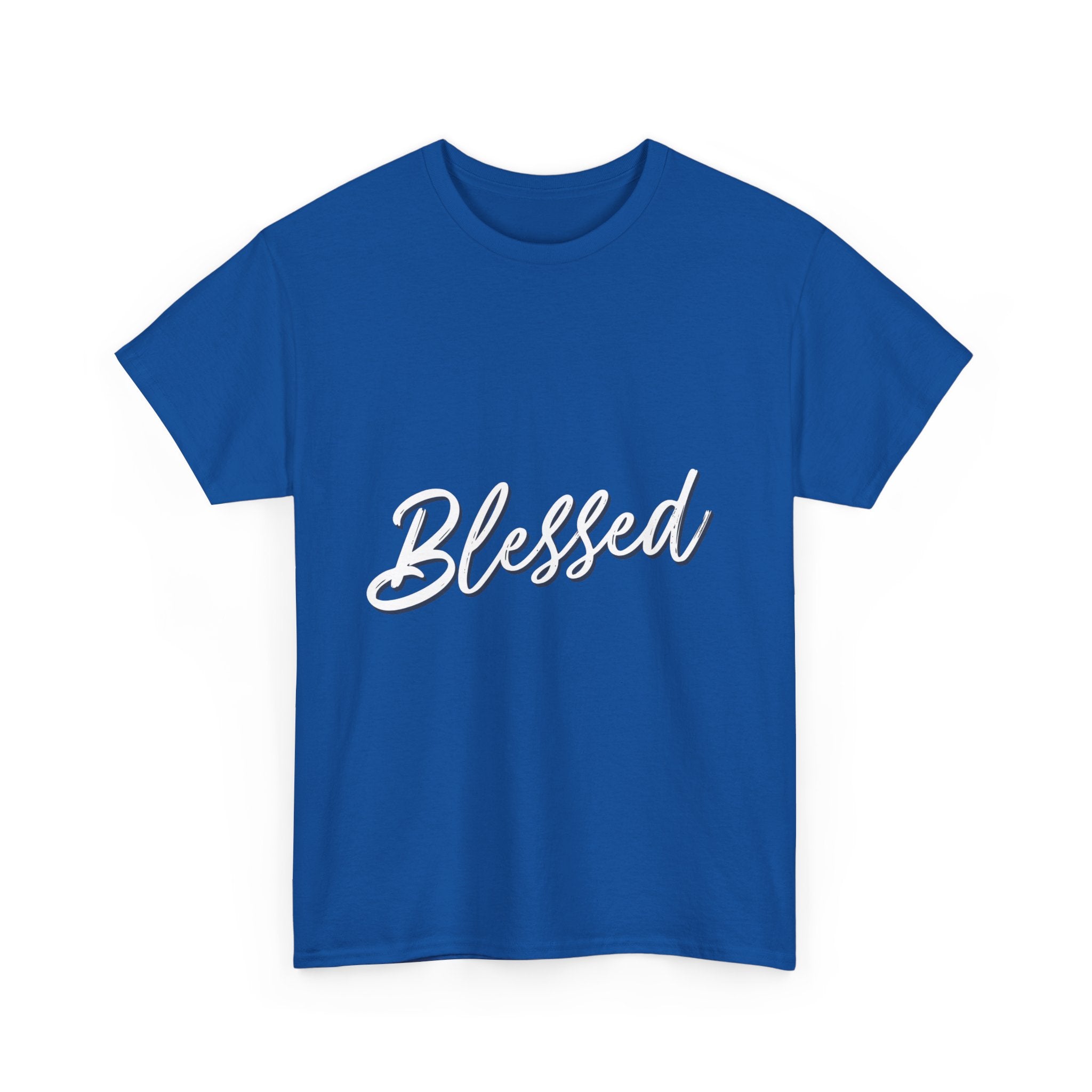 Blessed Lettered T-Shirt – Soft Cotton Tee with Subtle Gratitude Script – A Quiet Reminder of Faith, Grace & Inner Peace