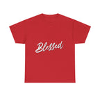 Blessed Lettered T-Shirt – Soft Cotton Tee with Subtle Gratitude Script – A Quiet Reminder of Faith, Grace & Inner Peace