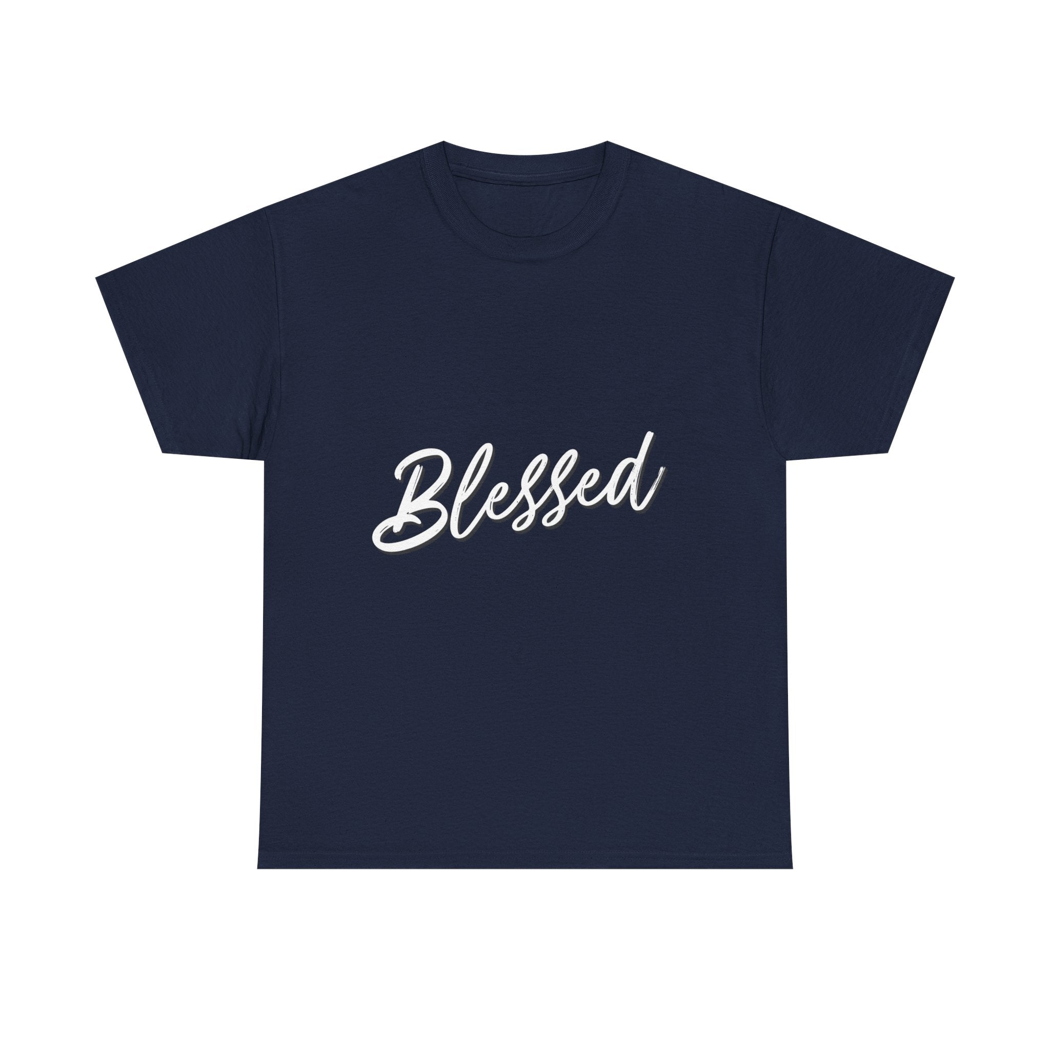 Blessed Lettered T-Shirt – Soft Cotton Tee with Subtle Gratitude Script – A Quiet Reminder of Faith, Grace & Inner Peace