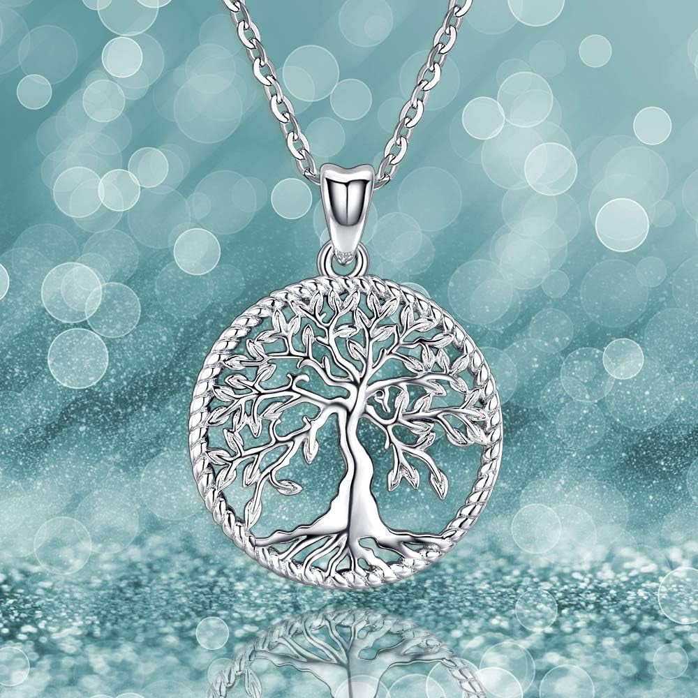 Tree of Life Necklace, Sterling Silver Pendant for Women Necklaces Jewelry (With Fine Gift Box)