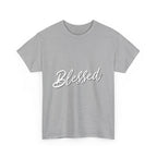 Blessed Lettered T-Shirt – Soft Cotton Tee with Subtle Gratitude Script – A Quiet Reminder of Faith, Grace & Inner Peace