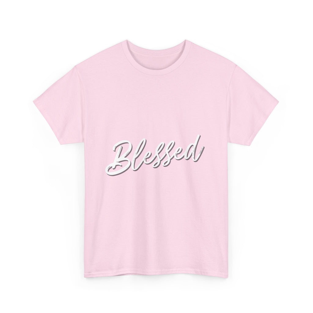 Blessed Lettered T-Shirt – Soft Cotton Tee with Subtle Gratitude Script – A Quiet Reminder of Faith, Grace & Inner Peace