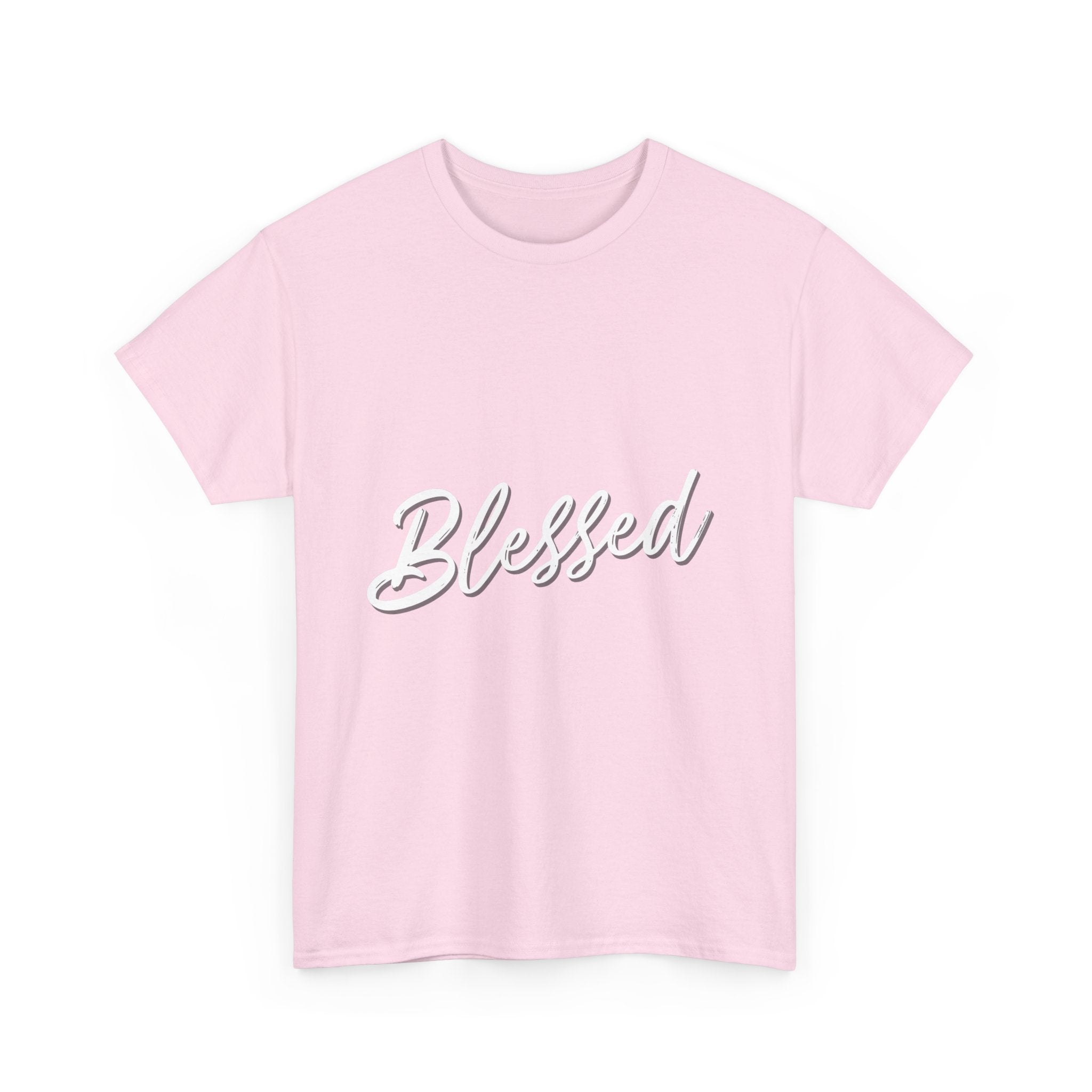 Blessed Lettered T-Shirt – Soft Cotton Tee with Subtle Gratitude Script – A Quiet Reminder of Faith, Grace & Inner Peace