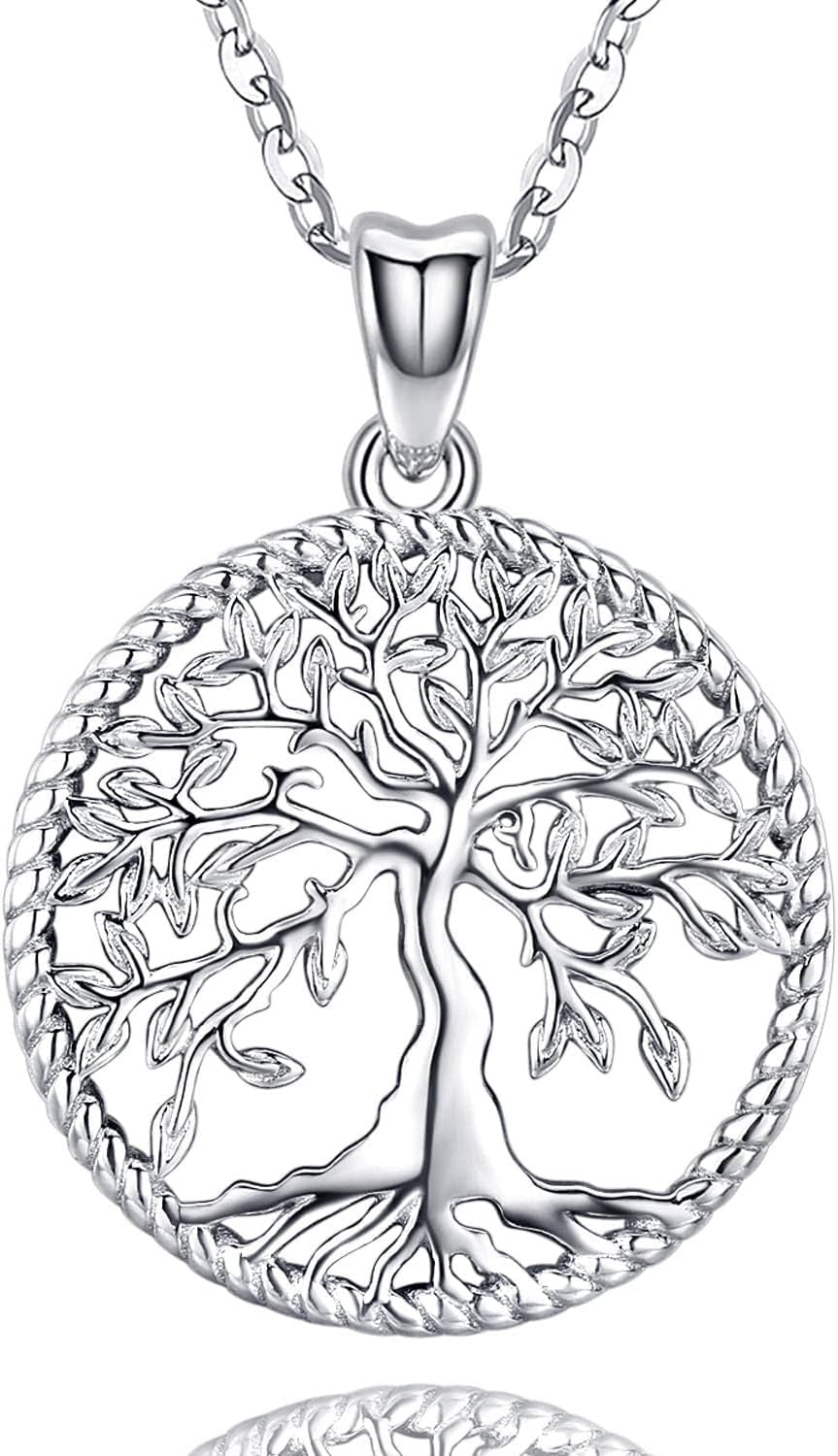 Tree of Life Necklace, Sterling Silver Pendant for Women Necklaces Jewelry (With Fine Gift Box)