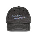 God Bless America Vintage Embroidered Cap – Distressed Patriotic Hat – A Quiet Badge of Faith, Freedom & Everyday Gratitude