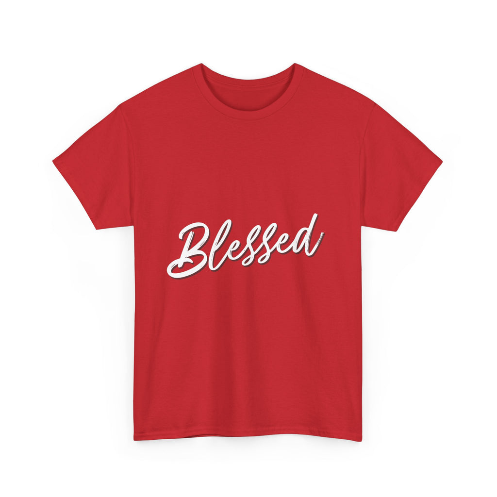 Blessed Lettered T-Shirt – Soft Cotton Tee with Subtle Gratitude Script – A Quiet Reminder of Faith, Grace & Inner Peace