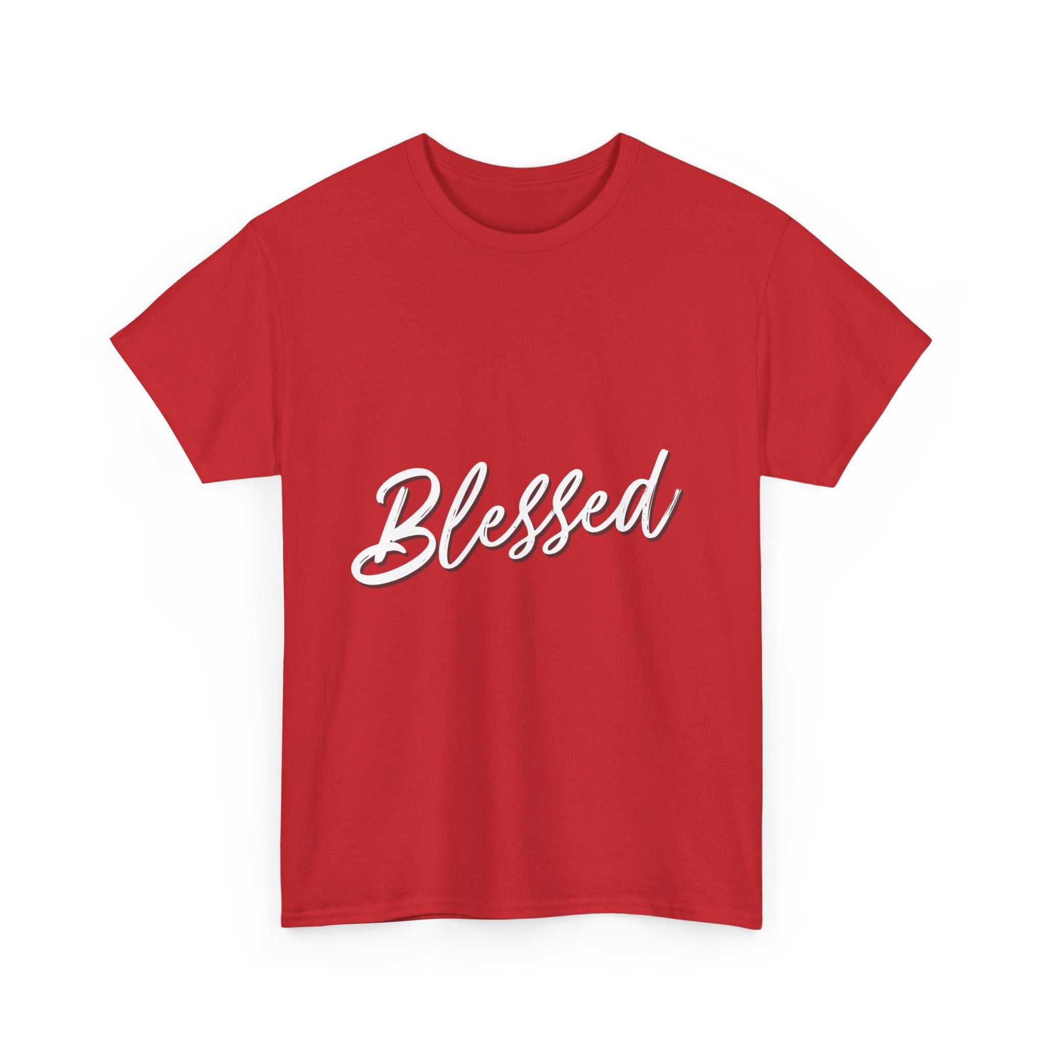 Blessed Lettered T-Shirt – Soft Cotton Tee with Subtle Gratitude Script – A Quiet Reminder of Faith, Grace & Inner Peace