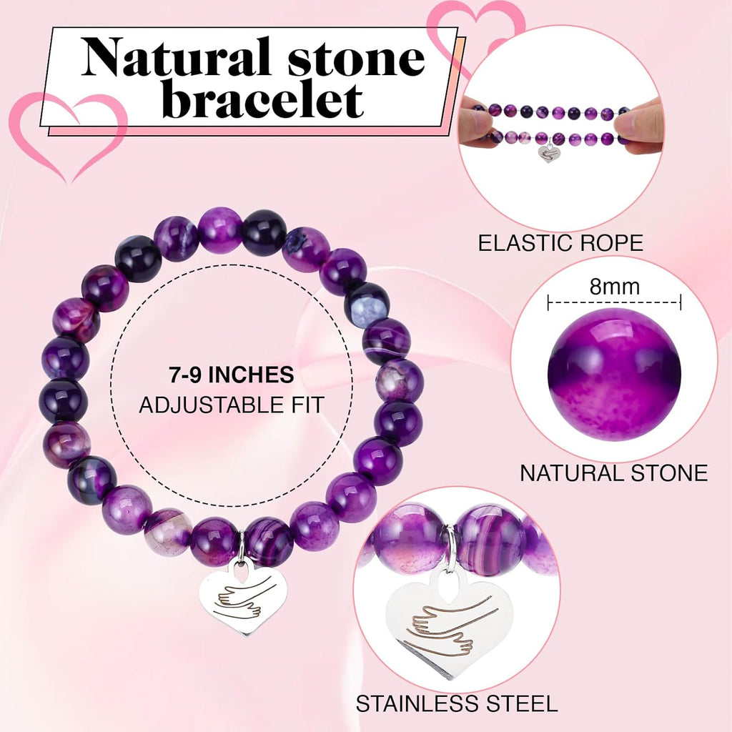 Amethyst Healing Bracelet – Uplifting Gift for Women Facing Illness or Anxiety, “Get Well Soon” Inspiration, Natural Stone Jewelry
