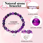 Amethyst Healing Bracelet – Uplifting Gift for Women Facing Illness or Anxiety, “Get Well Soon” Inspiration, Natural Stone Jewelry