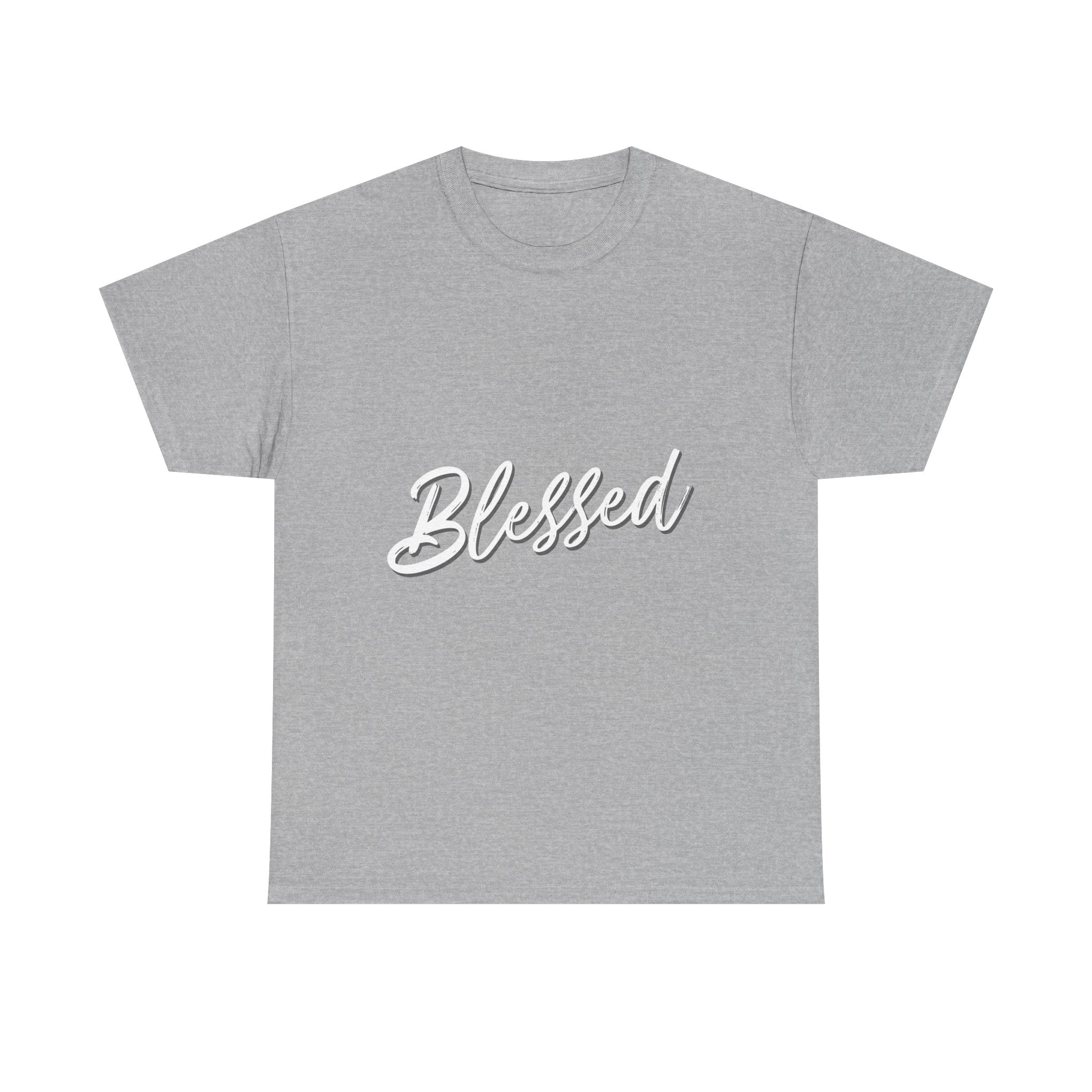 Blessed Lettered T-Shirt – Soft Cotton Tee with Subtle Gratitude Script – A Quiet Reminder of Faith, Grace & Inner Peace