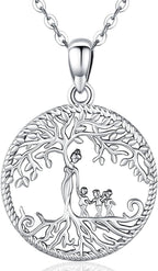 Tree of Life Necklace, Sterling Silver Pendant for Women Necklaces Jewelry (With Fine Gift Box)