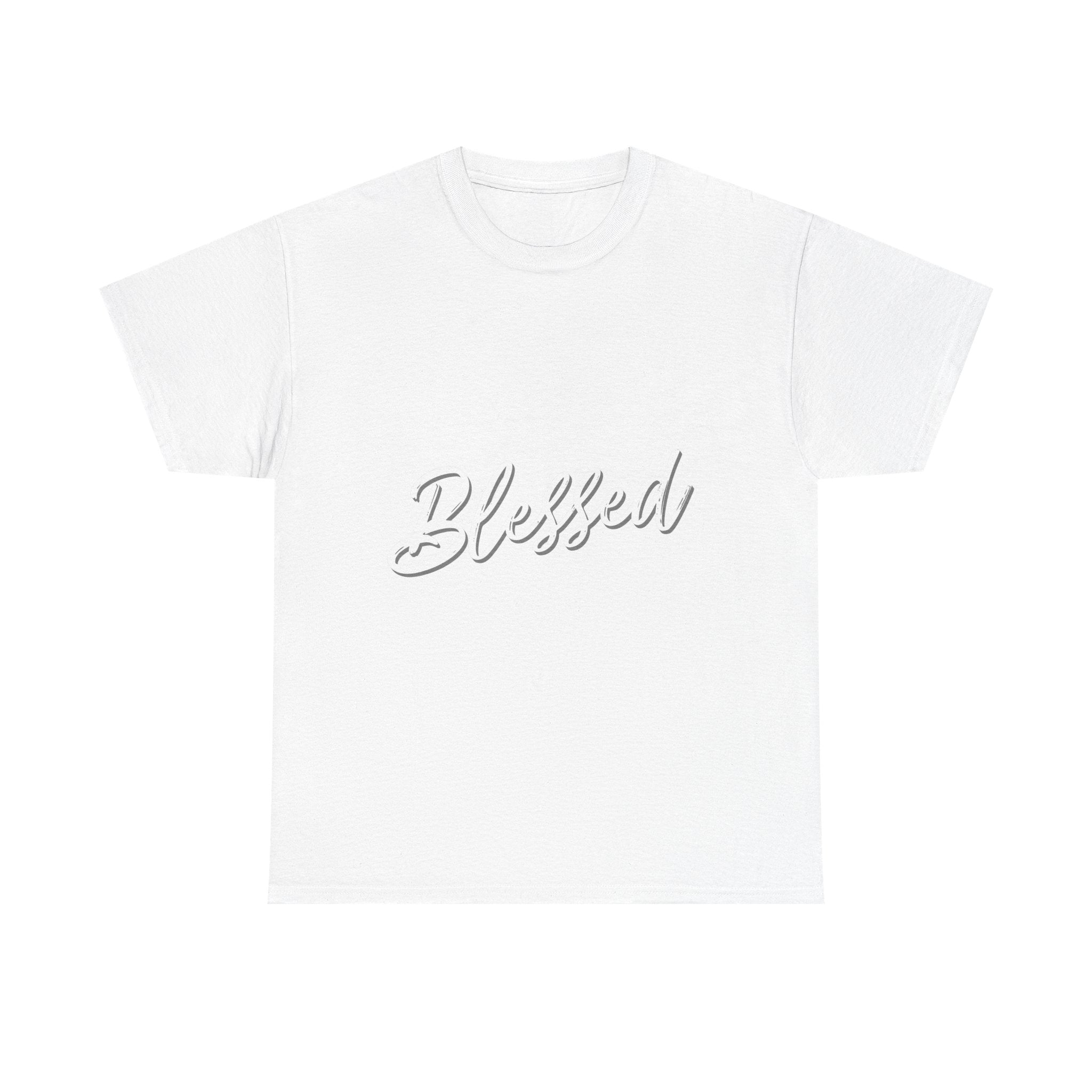 Blessed Lettered T-Shirt – Soft Cotton Tee with Subtle Gratitude Script – A Quiet Reminder of Faith, Grace & Inner Peace