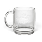 God Bless America Engraved Glass Coffee Mug – 12.25oz Patriotic Clear Glass – A Quiet Daily Prayer for Faith, Freedom & Gratitude