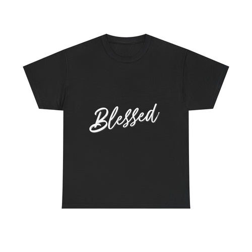 Blessed Lettered T-Shirt – Soft Cotton Tee with Subtle Gratitude Script – A Quiet Reminder of Faith, Grace & Inner Peace