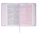 KJV Compact Large Print Bible, Lavender Vegan Leather, Red Letter – A Bloom of Faith and Spiritual Joy