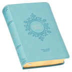 KJV Compact Large Print Bible, Aqua Blue Faux Leather, Red Letter – A Guide to Faith and Youthful Awakening