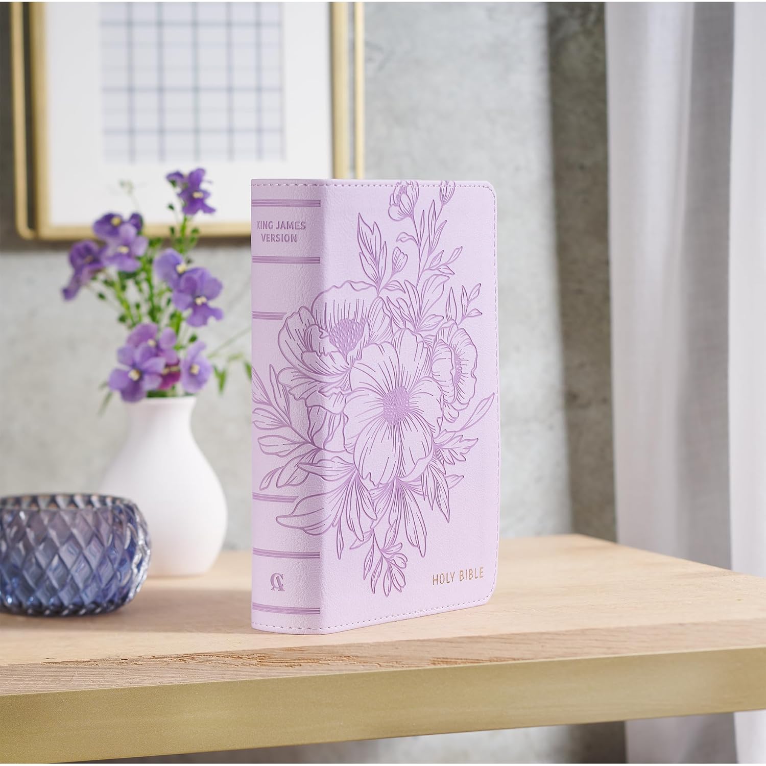 KJV Compact Large Print Bible, Lavender Vegan Leather, Red Letter – A Bloom of Faith and Spiritual Joy