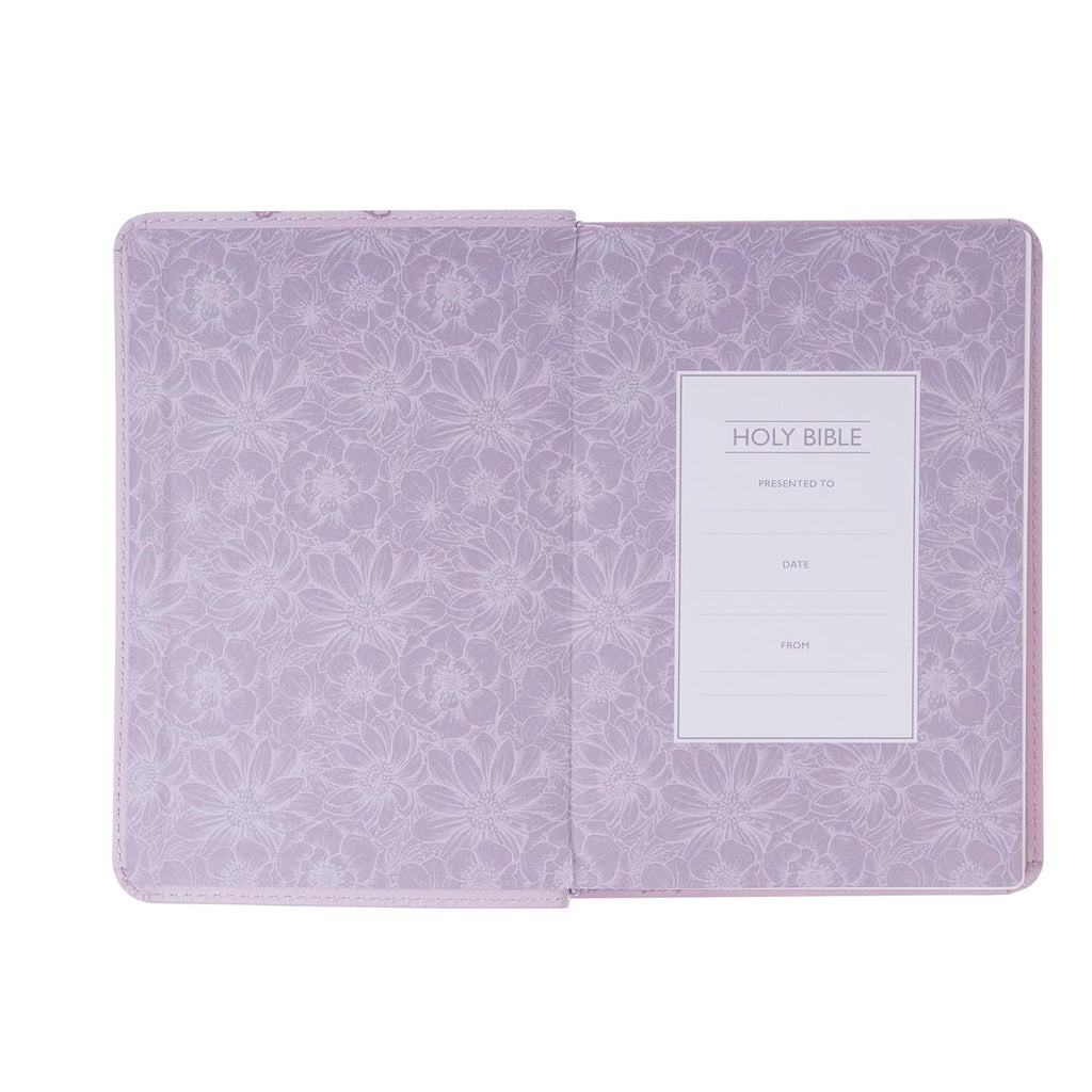 KJV Compact Large Print Bible, Lavender Vegan Leather, Red Letter – A Bloom of Faith and Spiritual Joy