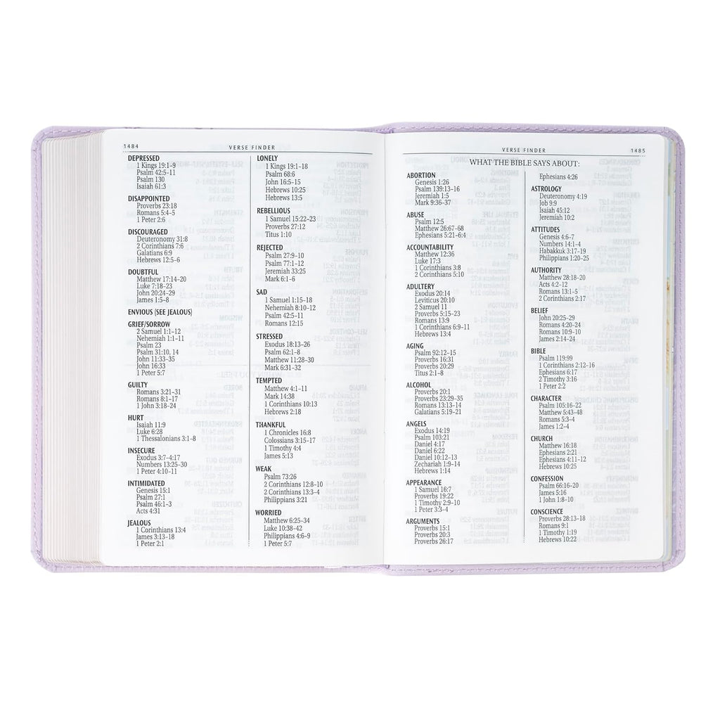 KJV Compact Large Print Bible, Lavender Vegan Leather, Red Letter – A Bloom of Faith and Spiritual Joy
