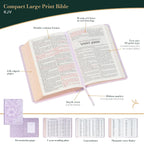 KJV Compact Large Print Bible, Lavender Vegan Leather, Red Letter – A Bloom of Faith and Spiritual Joy