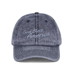 God Bless America Vintage Embroidered Cap – Distressed Patriotic Hat – A Quiet Badge of Faith, Freedom & Everyday Gratitude