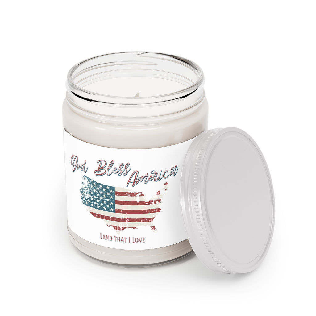 God Bless America Soy Candle – 9oz Patriotic Jar with Vintage Flag Map – A Gentle Glow of Faith, Freedom & Home