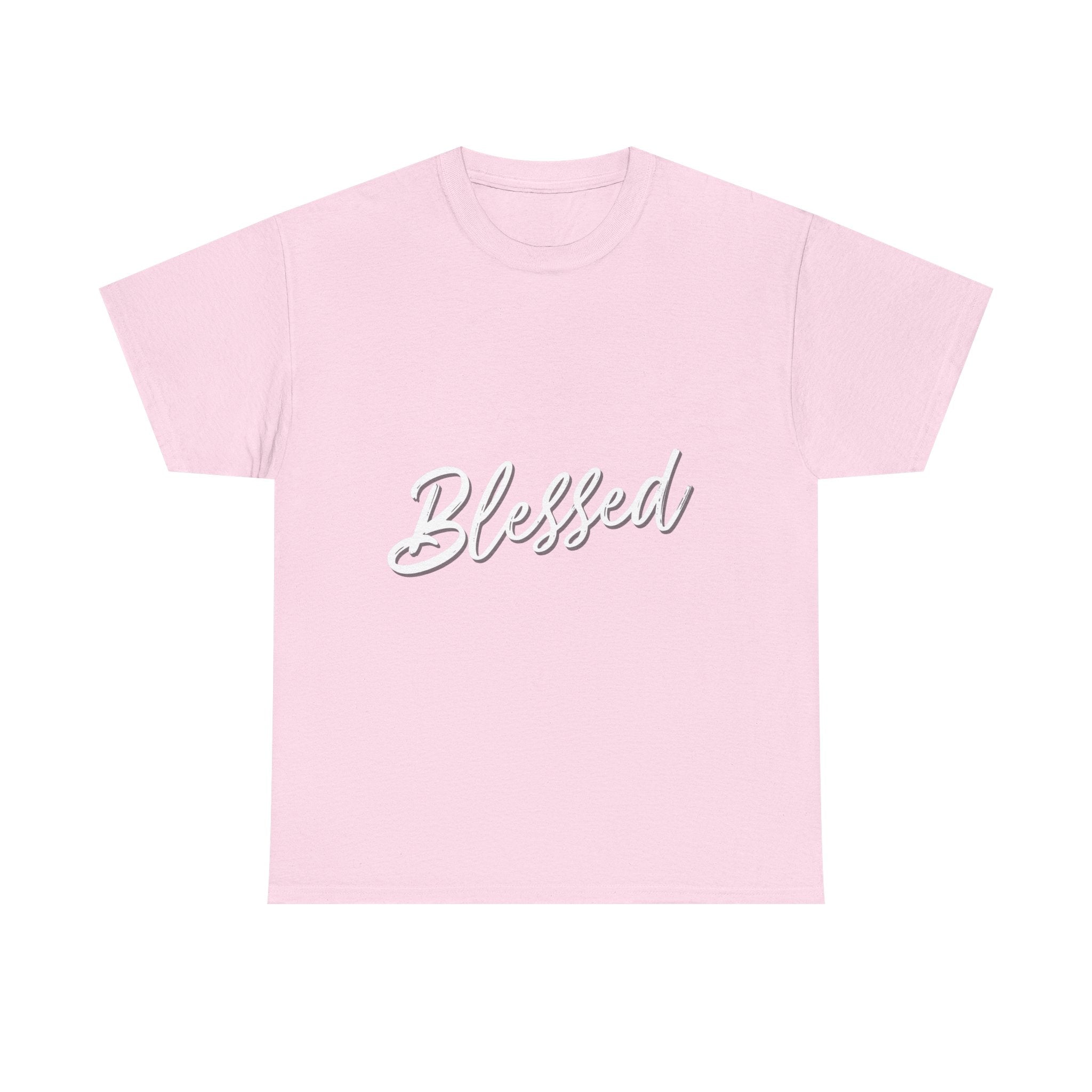 Blessed Lettered T-Shirt – Soft Cotton Tee with Subtle Gratitude Script – A Quiet Reminder of Faith, Grace & Inner Peace