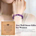 Amethyst Healing Bracelet – Uplifting Gift for Women Facing Illness or Anxiety, “Get Well Soon” Inspiration, Natural Stone Jewelry