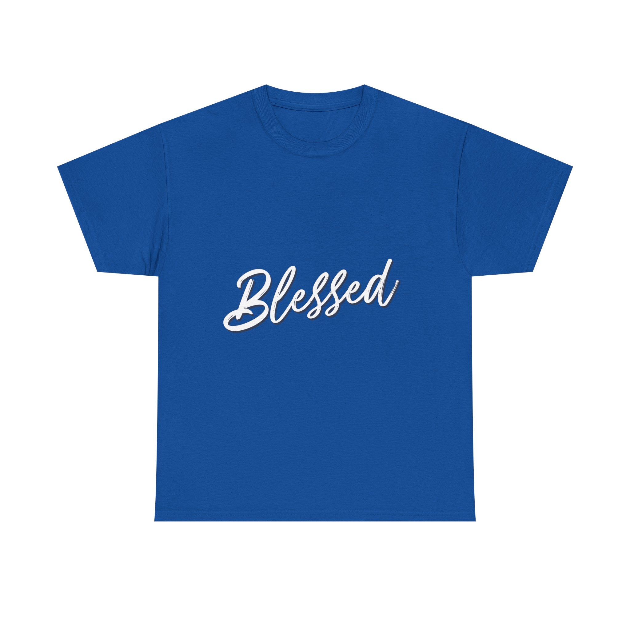 Blessed Lettered T-Shirt – Soft Cotton Tee with Subtle Gratitude Script – A Quiet Reminder of Faith, Grace & Inner Peace