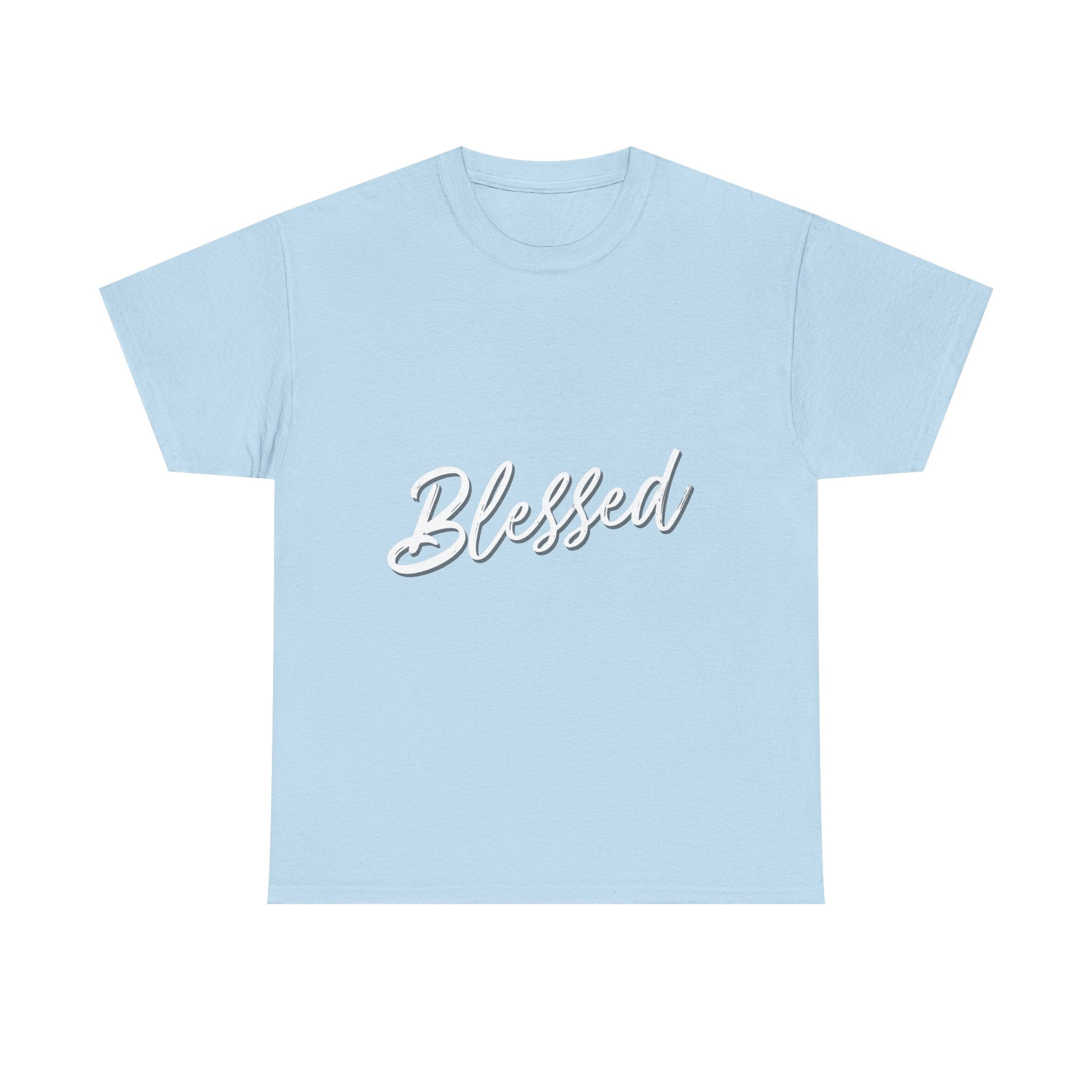 Blessed Lettered T-Shirt – Soft Cotton Tee with Subtle Gratitude Script – A Quiet Reminder of Faith, Grace & Inner Peace
