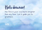 Hello Dreamer Fire in your soul Candle Frosted Glass (Hand Poured 11 oz)
