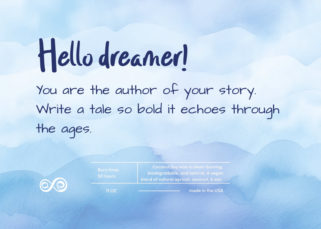 Hello Dreamer You are the author Candle Frosted Glass (Hand Poured 11 oz)