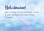 Hello Dreamer Keep moving forward Candle Frosted Glass (Hand Poured 11 oz)