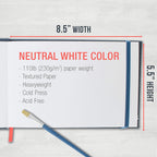 5.5" X 8.5" Watercolor Book (2 Pack, 76 Sheets Each) - 110Lb (230 GSM) Linen-Bound Hardcover Artist Paper Pads - Acid-Free Cold-Pressed Watercolor Paper Pad Mixed Media