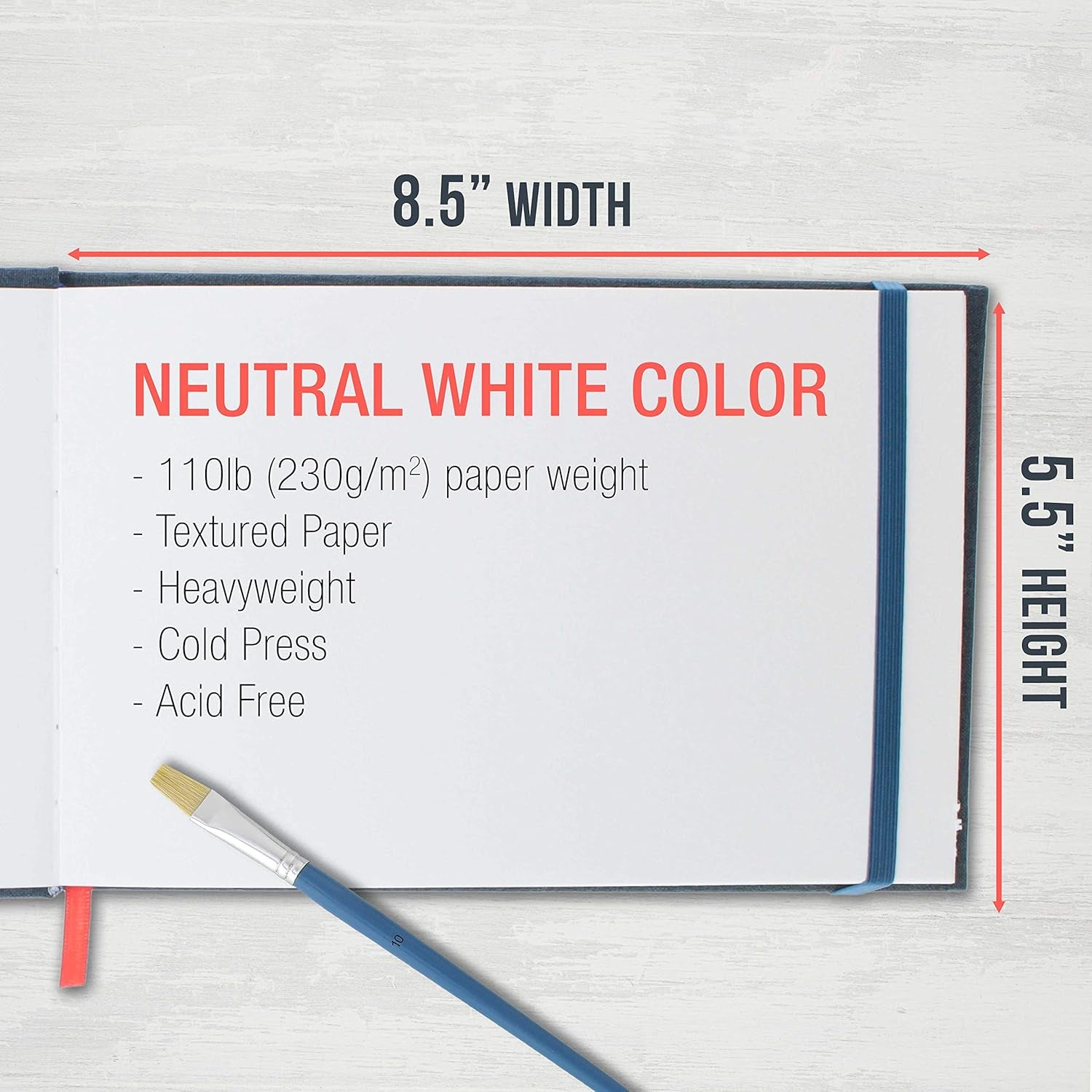 5.5" X 8.5" Watercolor Book (2 Pack, 76 Sheets Each) - 110Lb (230 GSM) Linen-Bound Hardcover Artist Paper Pads - Acid-Free Cold-Pressed Watercolor Paper Pad Mixed Media