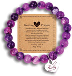 Amethyst Healing Bracelet – Uplifting Gift for Women Facing Illness or Anxiety, “Get Well Soon” Inspiration, Natural Stone Jewelry