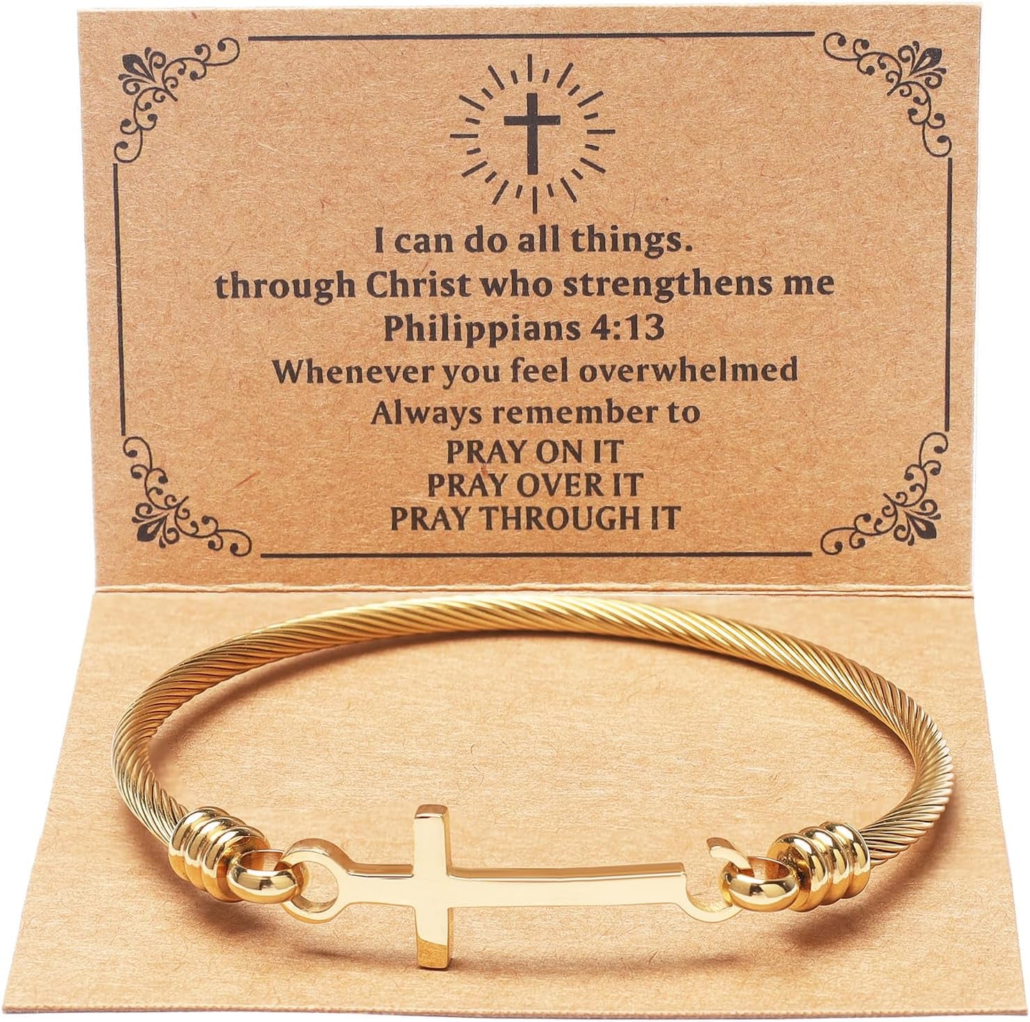 Product Title: Christian Cross Bracelet – “God Is Within Her She Will Not Fall” Bible Verse, Inspirational Stainless Steel Gift for Women, Daughter, Best Friend