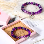 Amethyst Healing Bracelet – Uplifting Gift for Women Facing Illness or Anxiety, “Get Well Soon” Inspiration, Natural Stone Jewelry