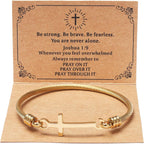 Product Title: Christian Cross Bracelet – “God Is Within Her She Will Not Fall” Bible Verse, Inspirational Stainless Steel Gift for Women, Daughter, Best Friend