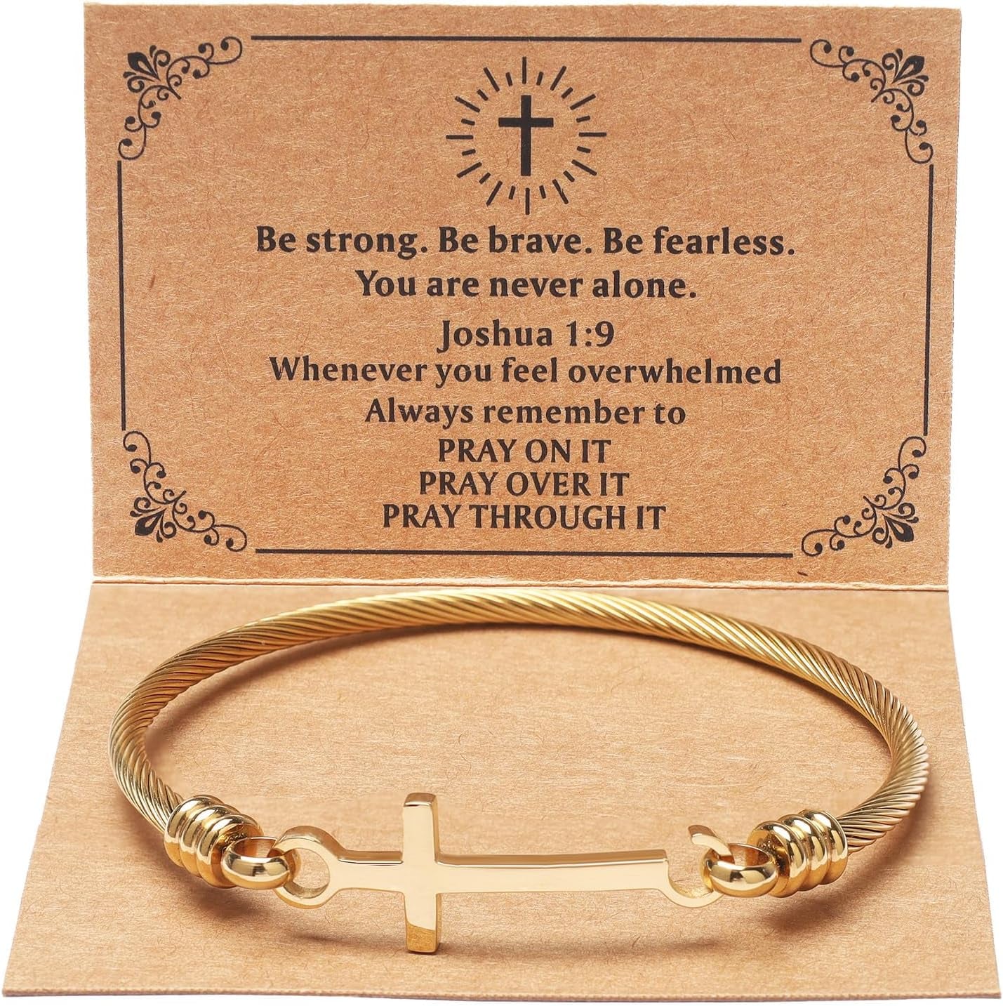 Product Title: Christian Cross Bracelet – “God Is Within Her She Will Not Fall” Bible Verse, Inspirational Stainless Steel Gift for Women, Daughter, Best Friend