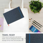 5.5" X 8.5" Watercolor Book (2 Pack, 76 Sheets Each) - 110Lb (230 GSM) Linen-Bound Hardcover Artist Paper Pads - Acid-Free Cold-Pressed Watercolor Paper Pad Mixed Media