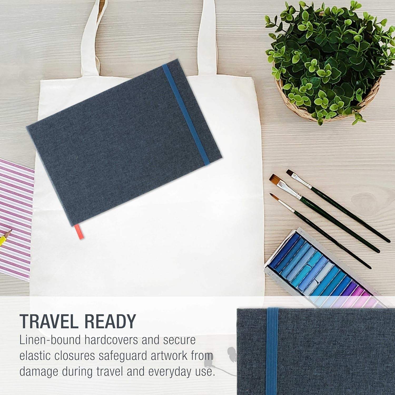 5.5" X 8.5" Watercolor Book (2 Pack, 76 Sheets Each) - 110Lb (230 GSM) Linen-Bound Hardcover Artist Paper Pads - Acid-Free Cold-Pressed Watercolor Paper Pad Mixed Media