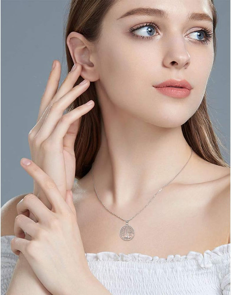 Tree of Life Necklace, Sterling Silver Pendant for Women Necklaces Jewelry (With Fine Gift Box)